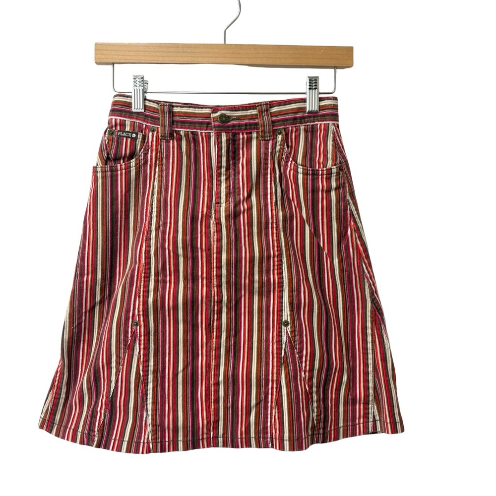 The‎ Children's Place red Corduroy striped bohemian Y2K skirt Size 10